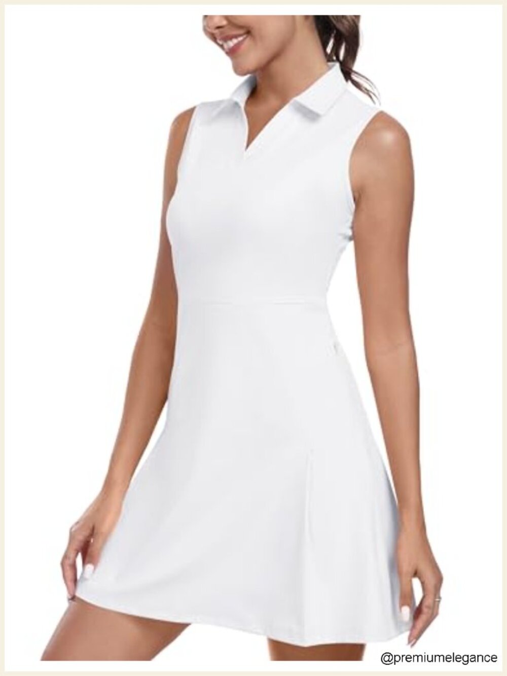 Sleeveless Athletic Polo Dress with Pockets and Shorts